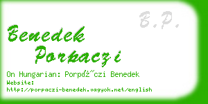 benedek porpaczi business card